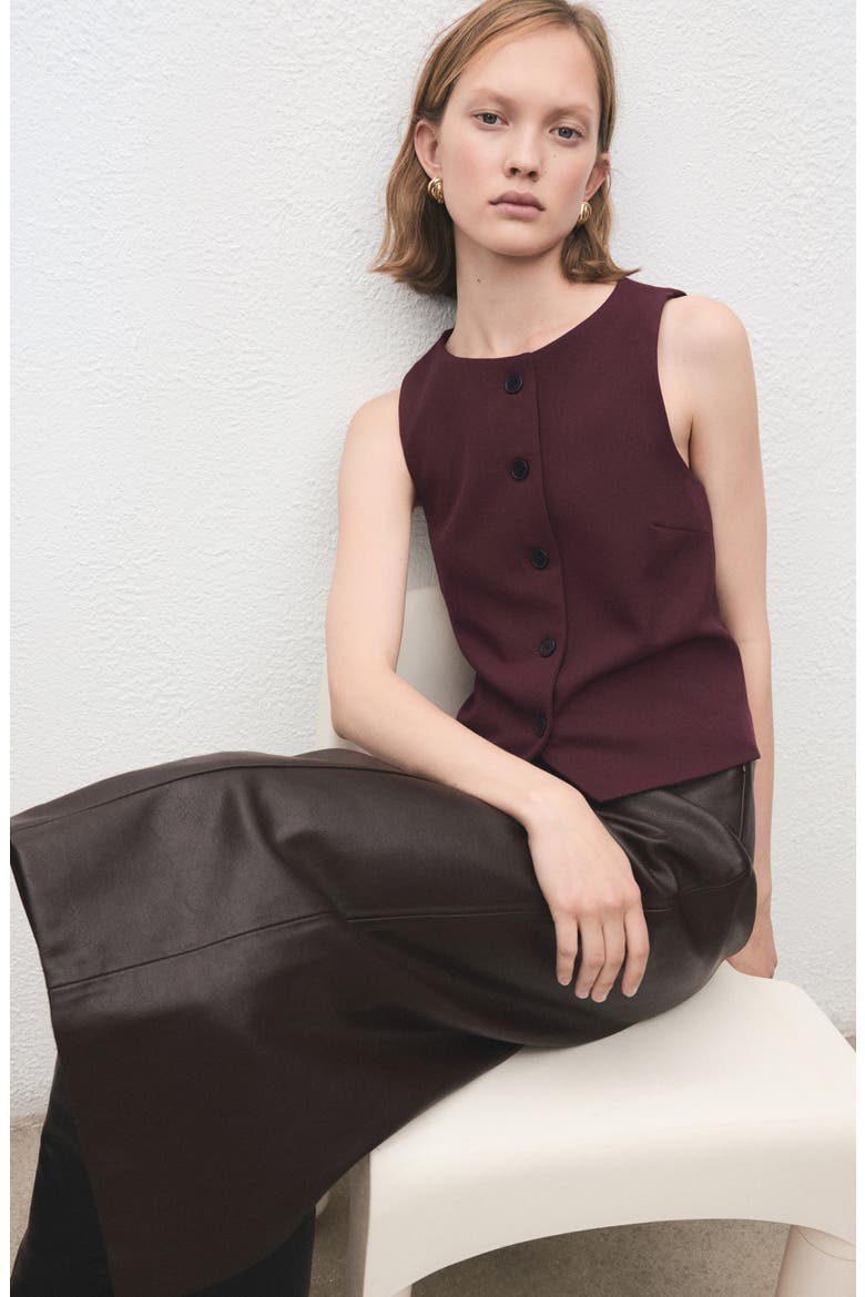 Button Front Suit Vest, Alternate, color, MAROON