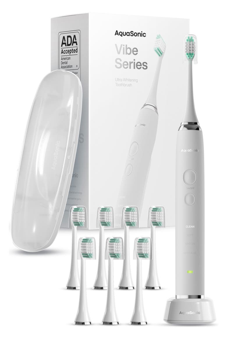 VIBE Series UltraSonic Whitening Electric Toothbrush Set, Main, color, OPTIC WHITE