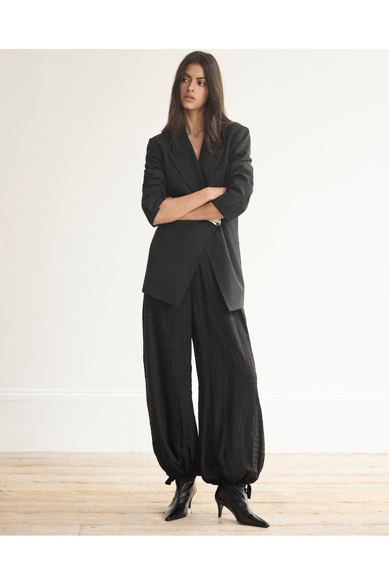 Checked Soft Balloon Trousers, Alternate, color, Black