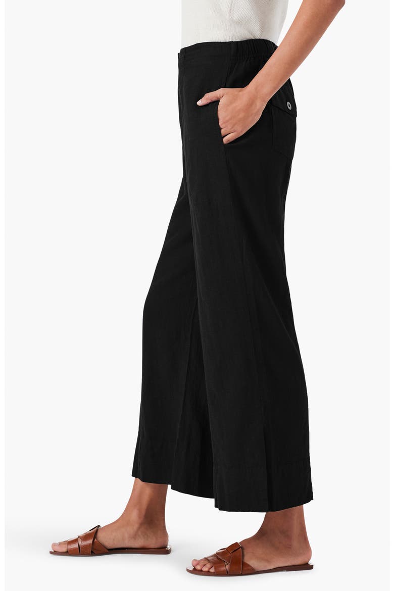 Rumba Park Wide Leg Crop Organic Linen Blend Pants, Alternate, color, BLACK ONYX