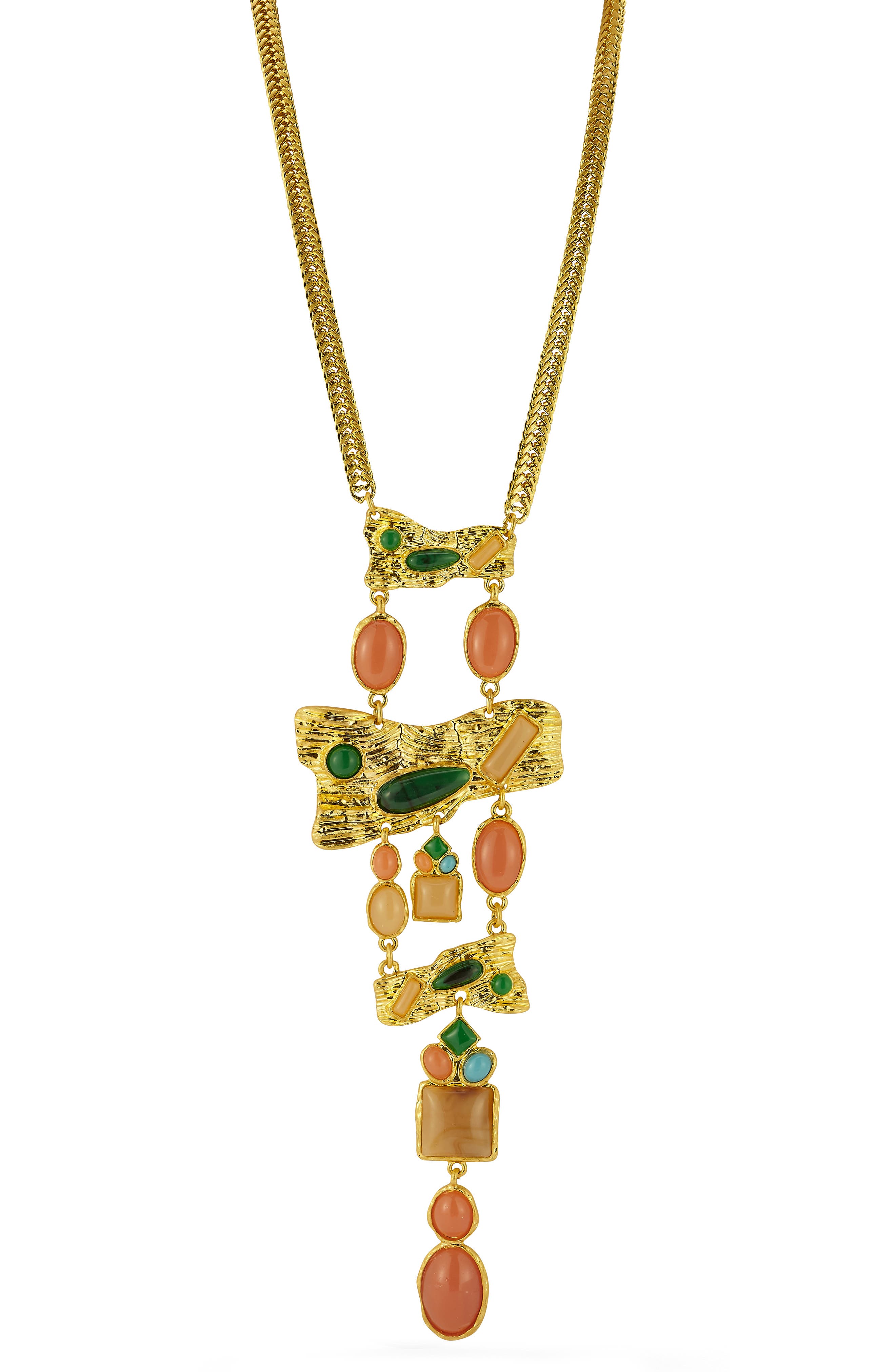 Goldtone Statement Y Necklace