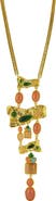 CHLOE AND MADISON Goldtone Statement Y Necklace