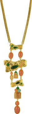 CHLOE AND MADISON Goldtone Statement Y Necklace