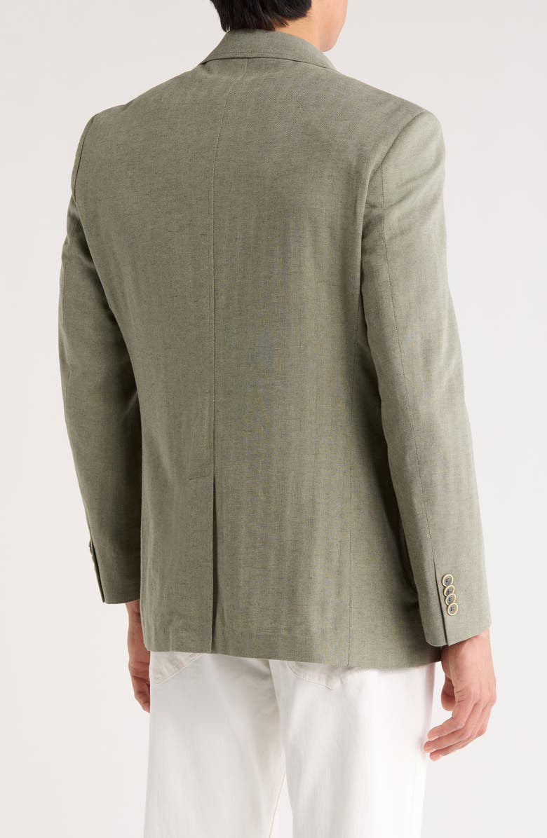 Lucky Brand Slim Fit Herringbone Cotton & Linen Sport Coat, Alternate, color,