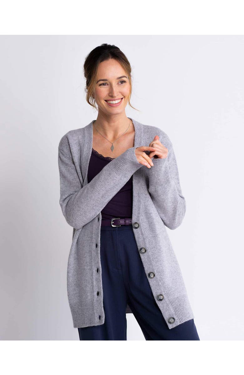 Kettlewell Boyfriend V-Neck Cardigan, Alternate, color, Silver Marl