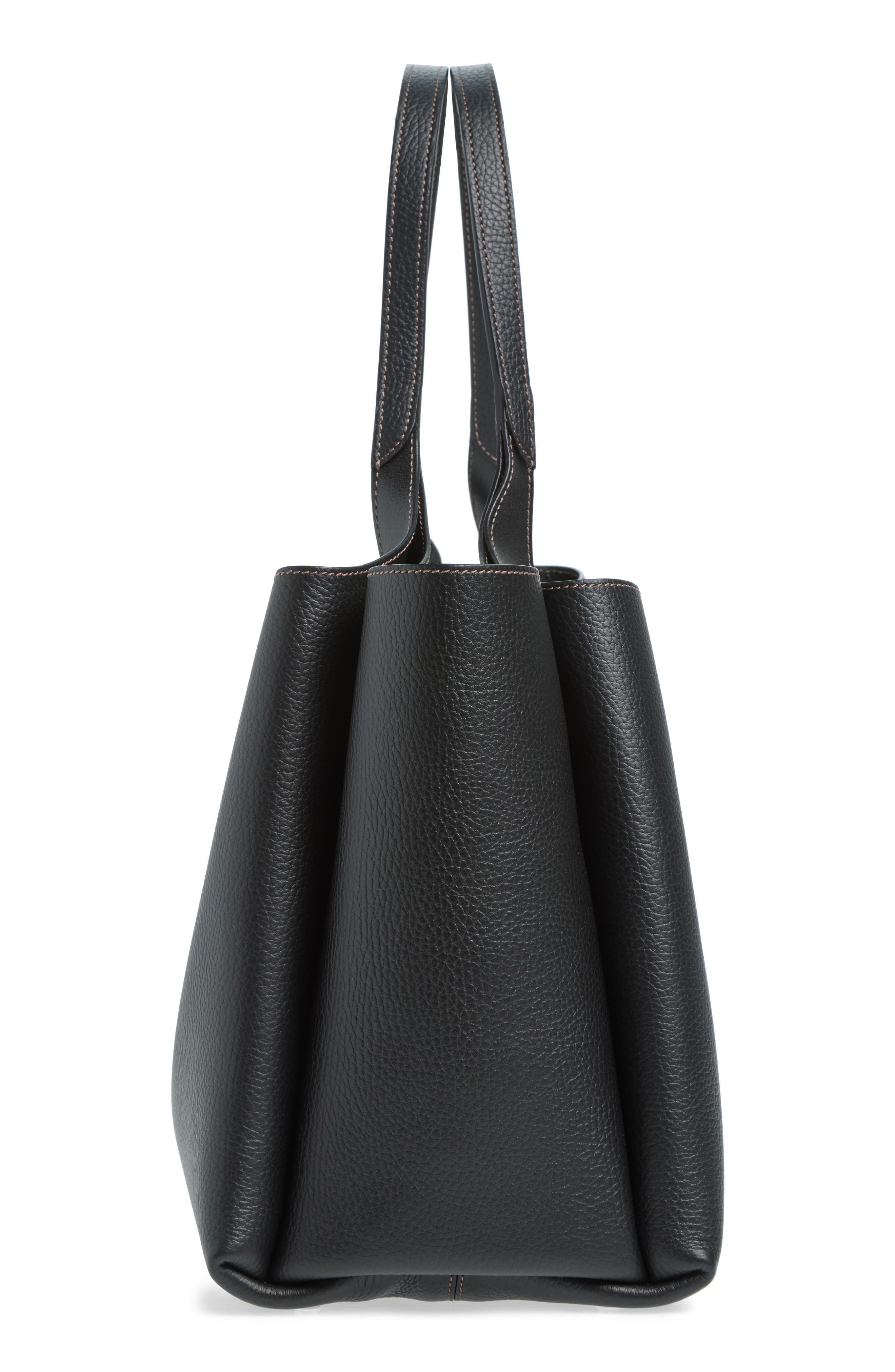 Tod's Medium Apa Leather Tote, Alternate, color, Nero