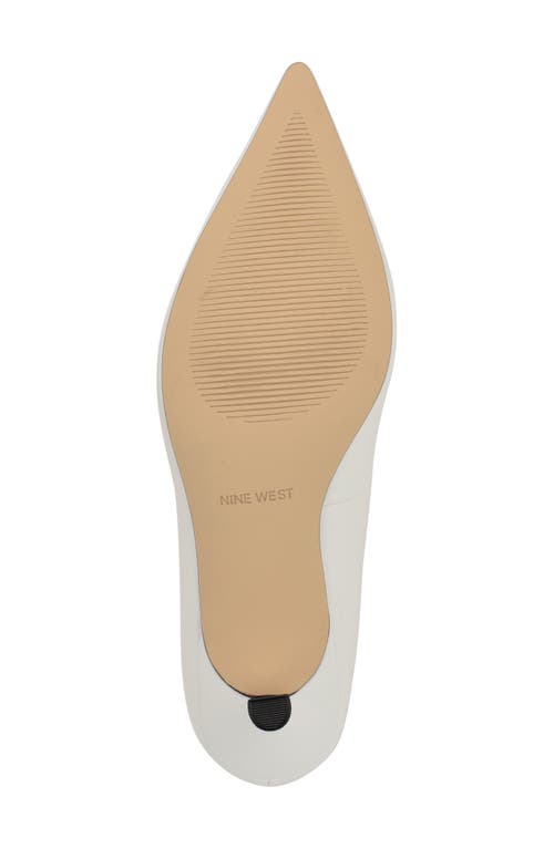 Nine West Sisko Pointed Toe Kitten Heel Pump In White