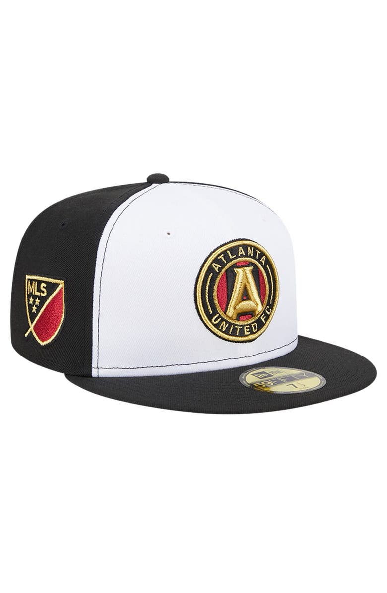 New Era Men's New Era White/Black Atlanta United FC 2024 Kick Off Collection 59FIFTY Fitted Hat, Main, color, White