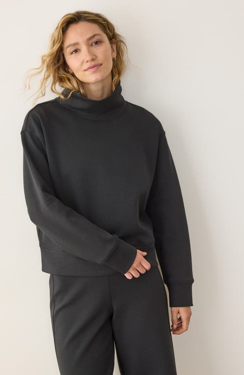 Marine Layer Nova Mock Neck Sweatshirt In Black