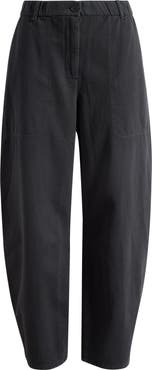 Eileen Fisher Organic Cotton Ankle Barrel Leg Pants