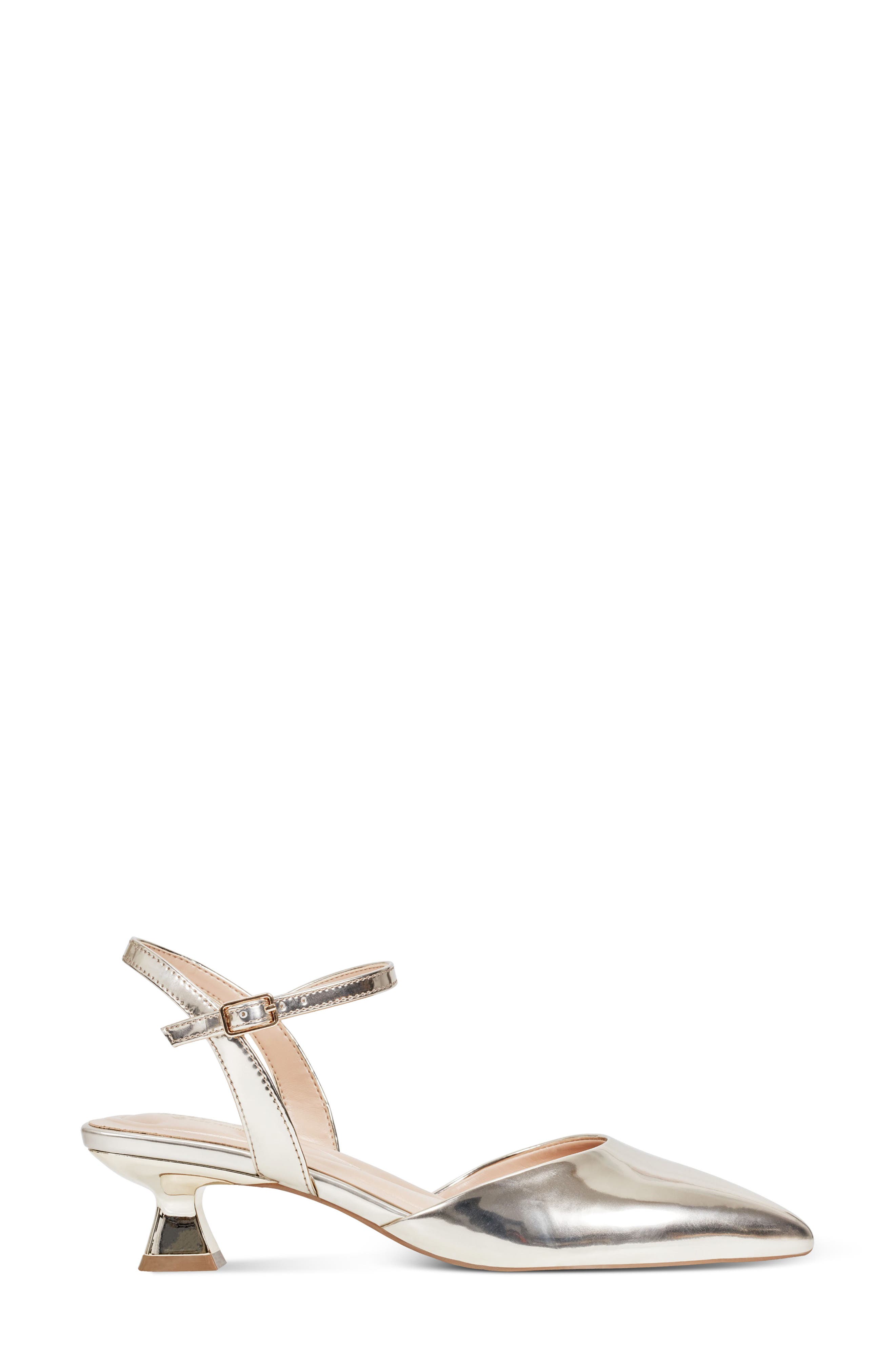 Easy Spirit Halyn Ankle Strap Kitten Heel Pump, Alternate, color, Gold