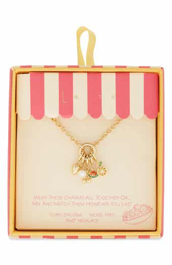 Leith Cubic Zirconia & Freshwater Pearl Fruit Charm Necklace