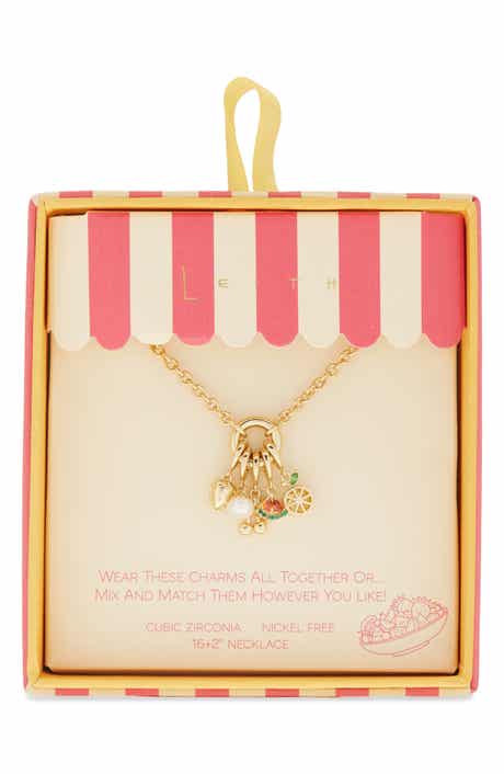 Leith Cubic Zirconia & Freshwater Pearl Fruit Charm Necklace