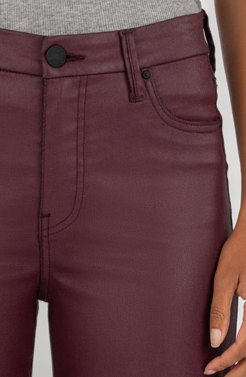 Kut From The Kloth Meg Coated High Waist Wide Leg Jeans In Purple