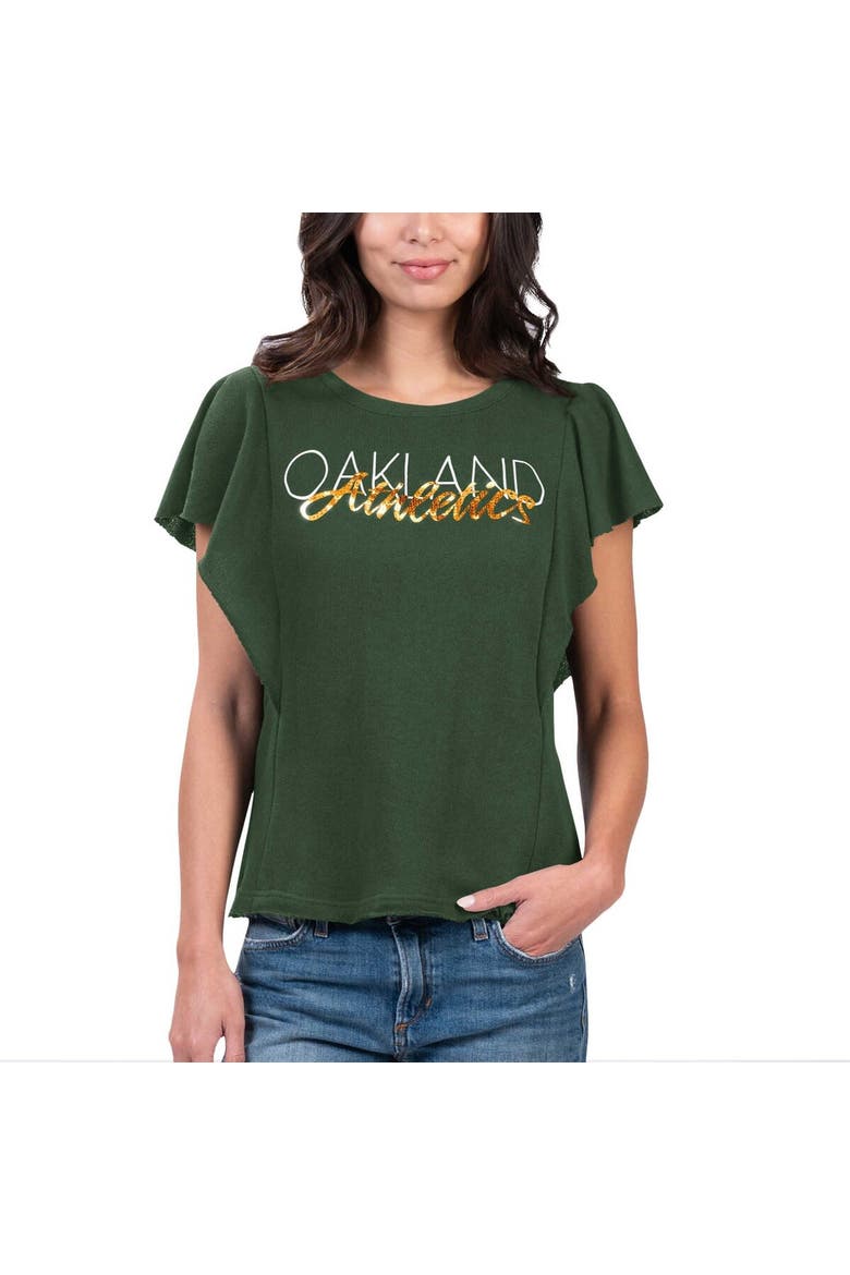 Women's G-III 4Her by Carl Banks Green Oakland Athletics Crowd Wave T-Shirt, Main, color, Green