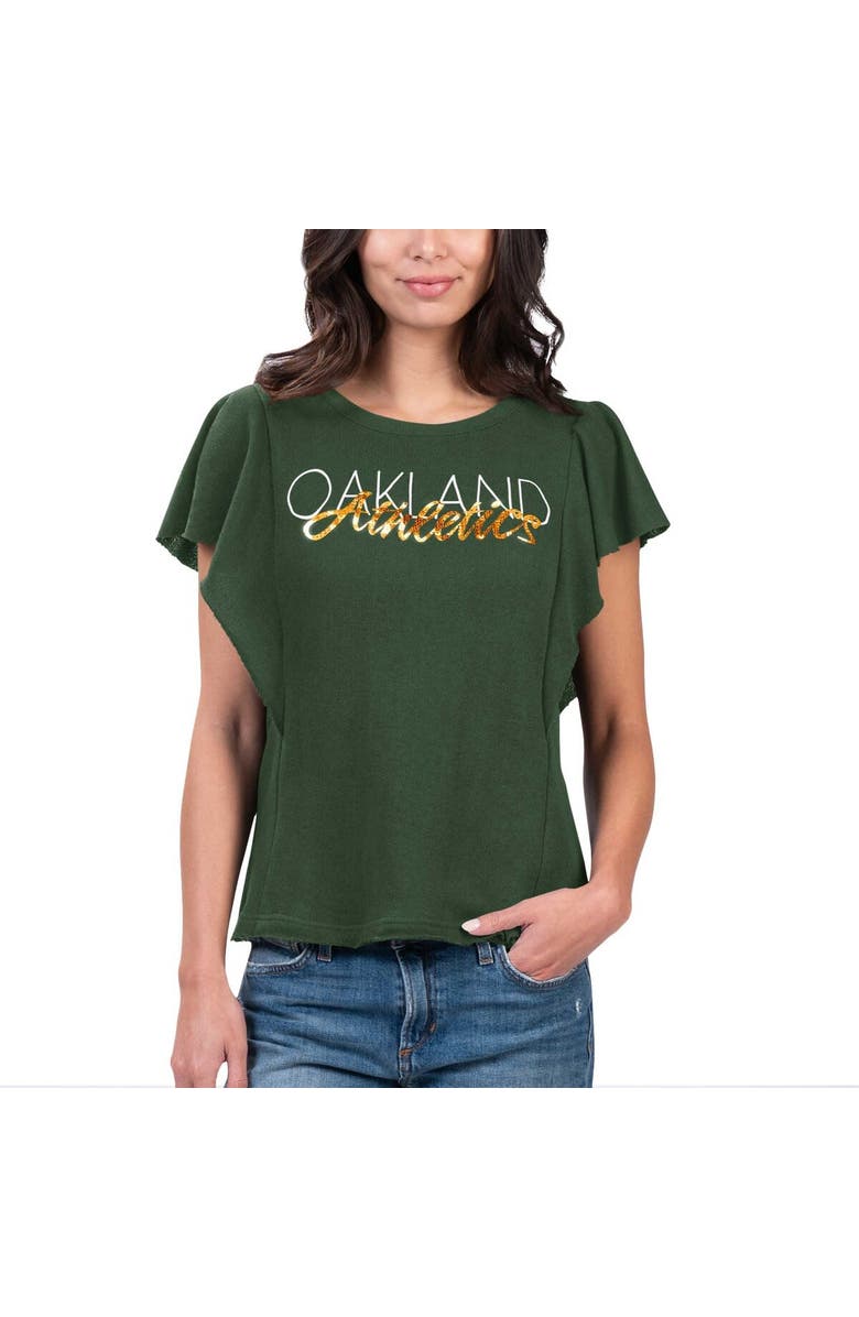 G-III 4HER BY CARL BANKS Women's G-III 4Her by Carl Banks Green Oakland Athletics Crowd Wave T-Shirt, Main, color, Green