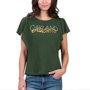 G-III 4HER BY CARL BANKS Women's G-III 4Her by Carl Banks Green Oakland Athletics Crowd Wave T-Shirt