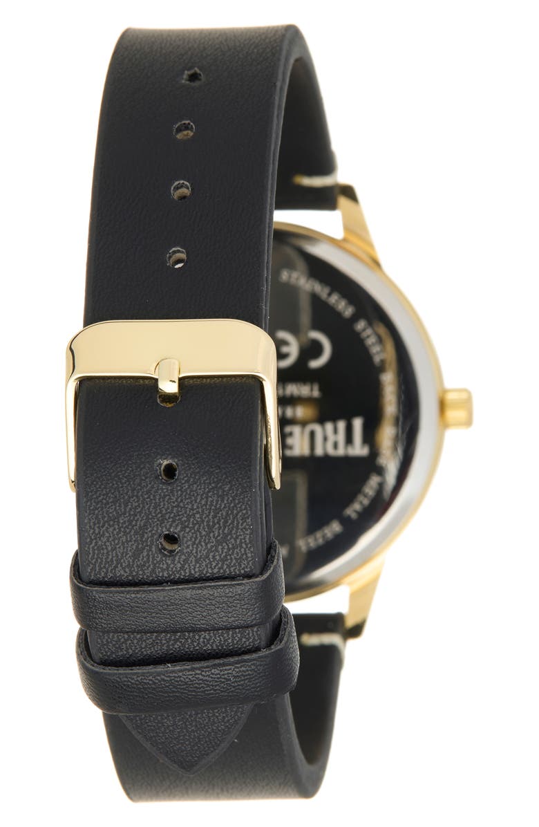 True Religion Arched Logo Faux Leather Strap Watch, 38mm & Assorted Bracelets Set, Alternate, color, Gold
