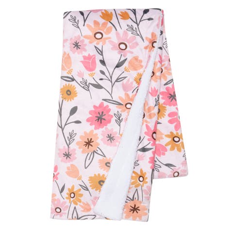 Little Garden Soft Luxurious Floral Warm Fleece Baby Blanket