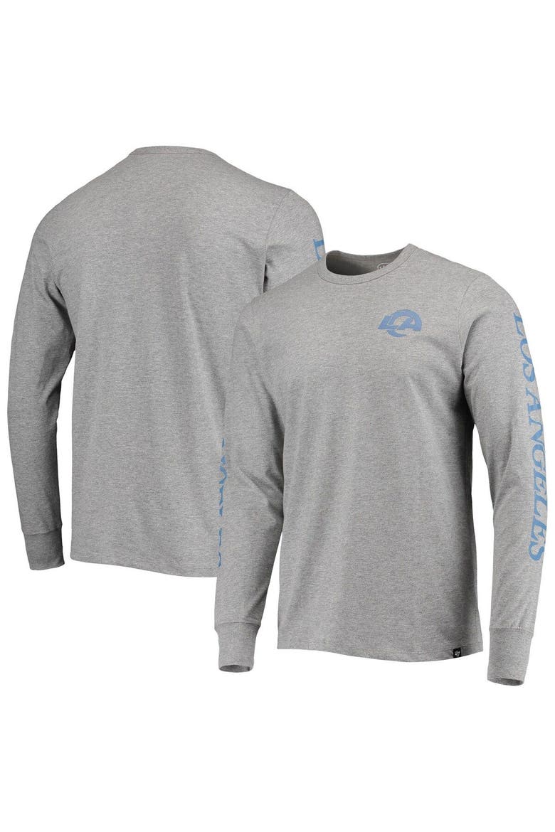 Men's '47 Gray Los Angeles Rams Franklin Long Sleeve T-Shirt, Main, color, Gray