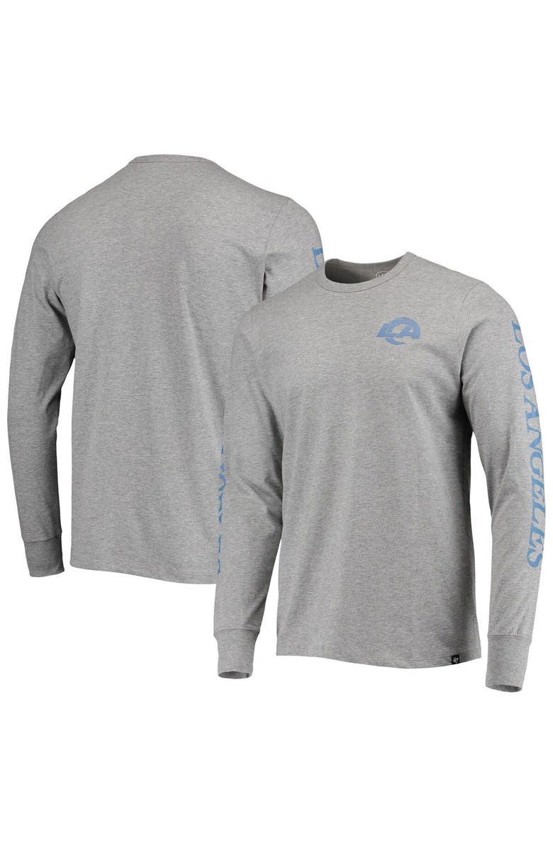 '47 Men's '47 Gray Los Angeles Rams Franklin Long Sleeve T-Shirt, Main, color, Gray
