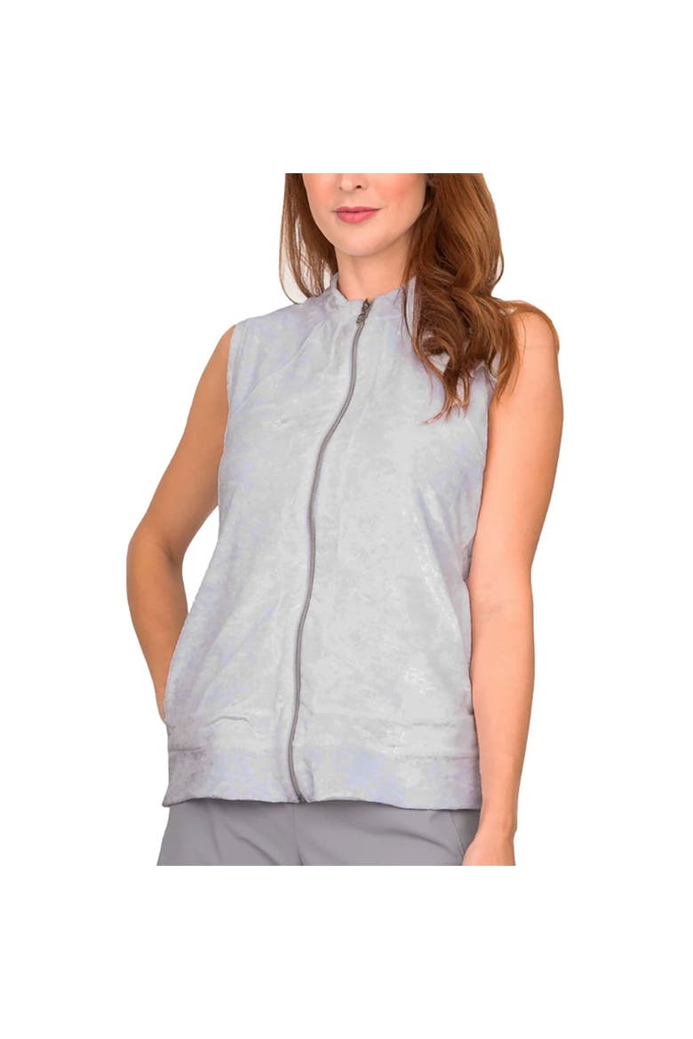 Crushed Velvet Womens Golf Vest, Alternate, color, Stone