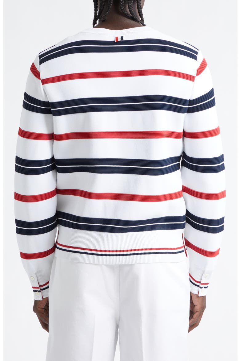 Variegated Rep Stripe Ottoman Stitch Sweatshirt, Alternate, color, WHITE