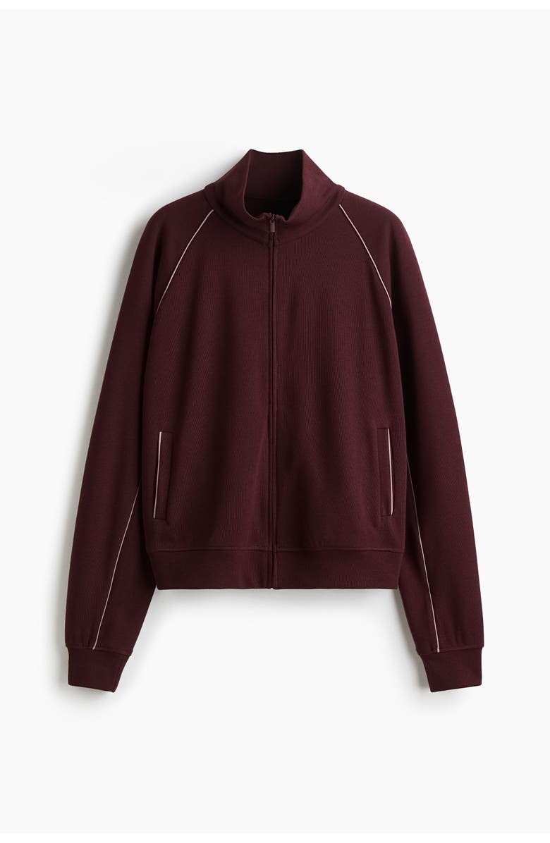 H&M Scuba Knit Track Jacket, Main, color, Burgundy