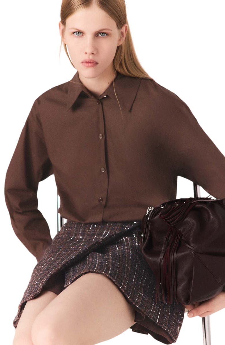 maje 2-in-1 mini dress, Alternate, color, Brown