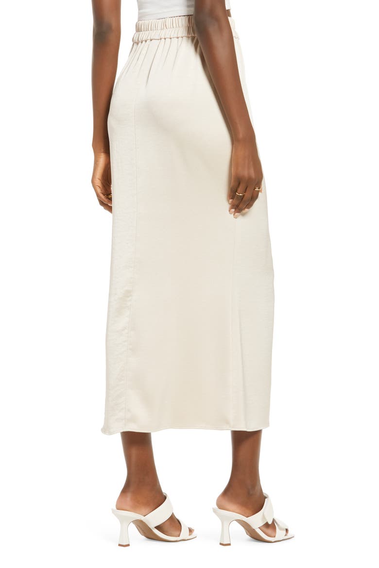 Satin Midi Skirt, Alternate, color, IVORY BONE