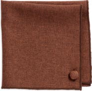 CLIFTON WILSON Solid Brown Wool Pocket Square