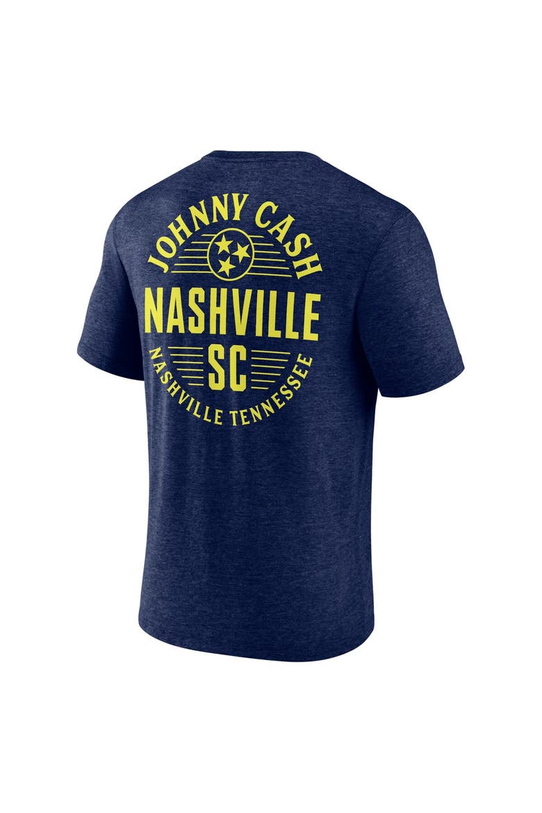 Men's Fanatics Branded  Heather Navy Nashville SC x Johnny Cash Oval T-Shirt, Alternate, color, Heather Navy