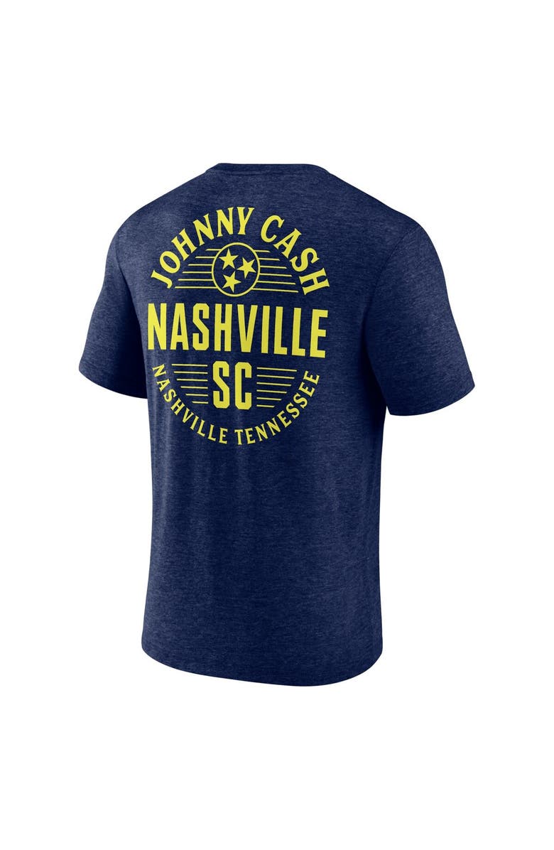 FANATICS Men's Fanatics Branded  Heather Navy Nashville SC x Johnny Cash Oval T-Shirt, Alternate, color, Heather Navy
