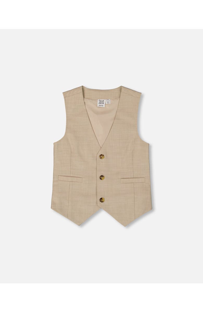 Deux par Deux Boy's Sleeveless Vest Light Taupe, Main, color, 