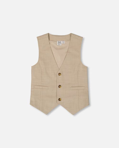 Deux Par Deux Little Boy's Sleeveless Vest Light Taupe In Light Taupe