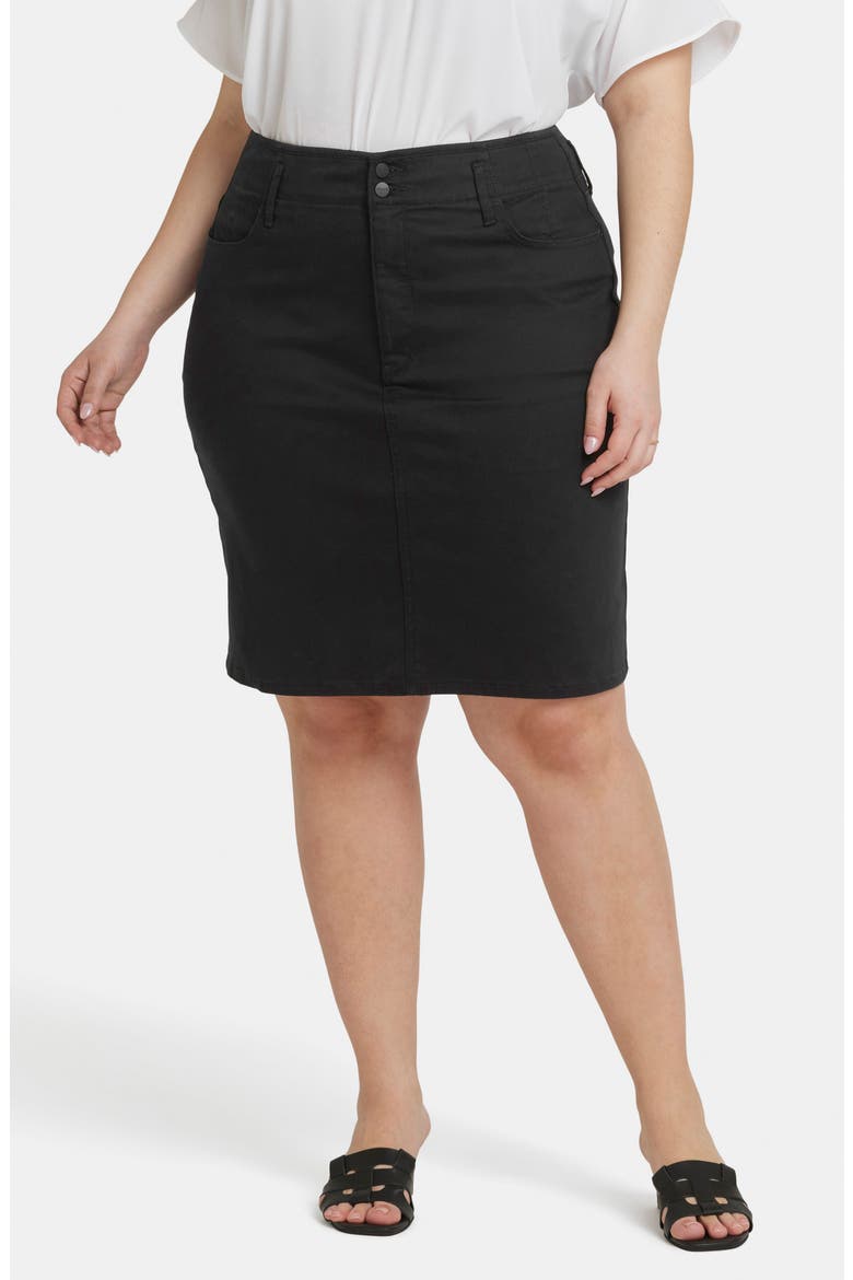 Hollywood High Waist Denim Skirt, Main, color, BLACK