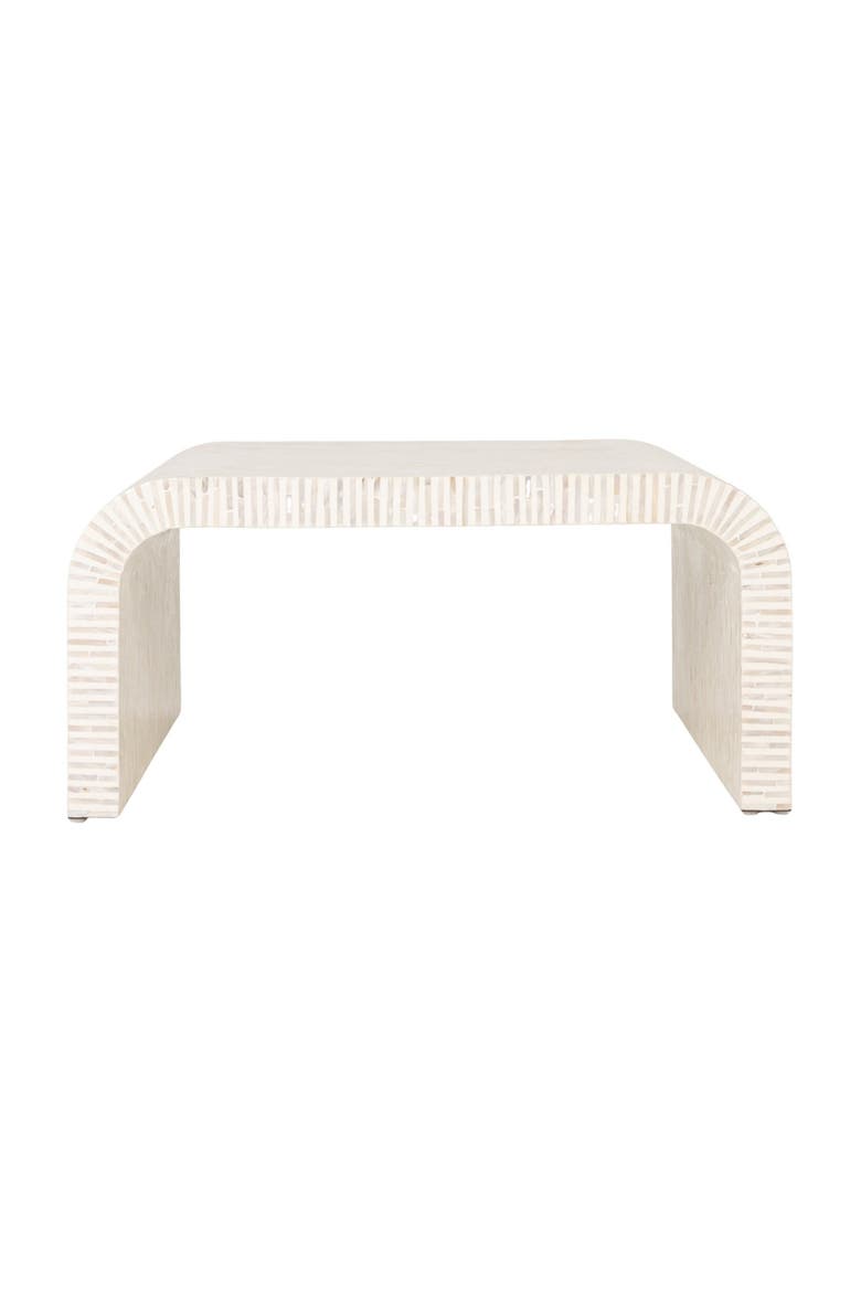 Waterfall Coffee Table, Alternate, color, White