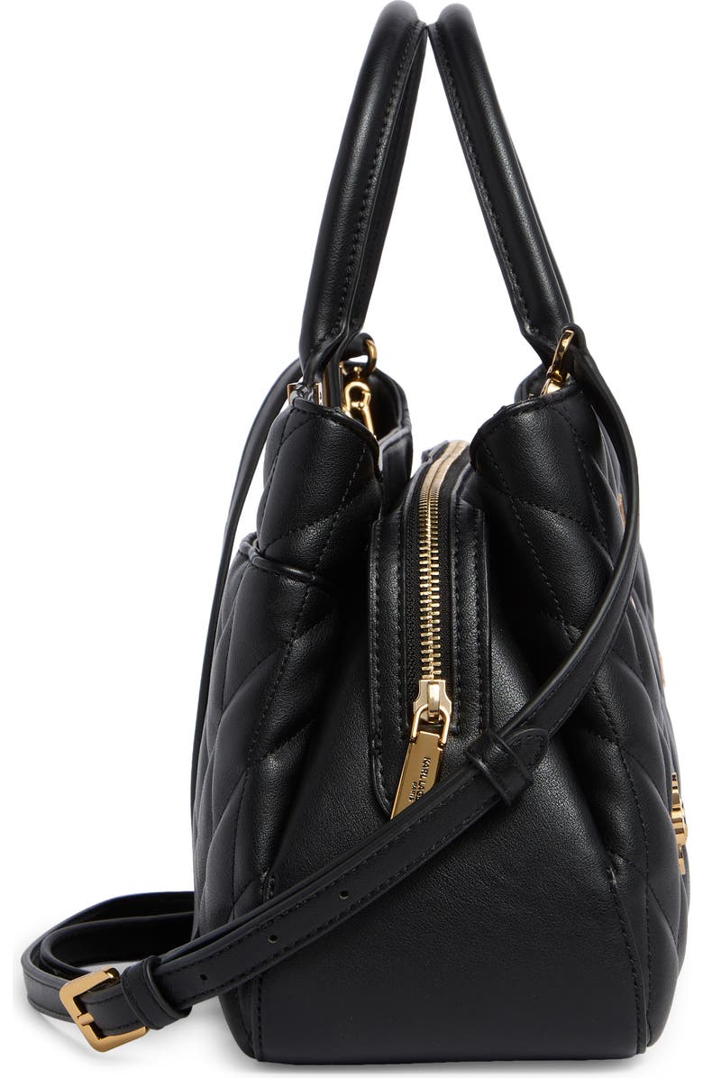 KARL LAGERFELD PARIS Meribel Satchel Bag, Alternate, color, Black/ Gold