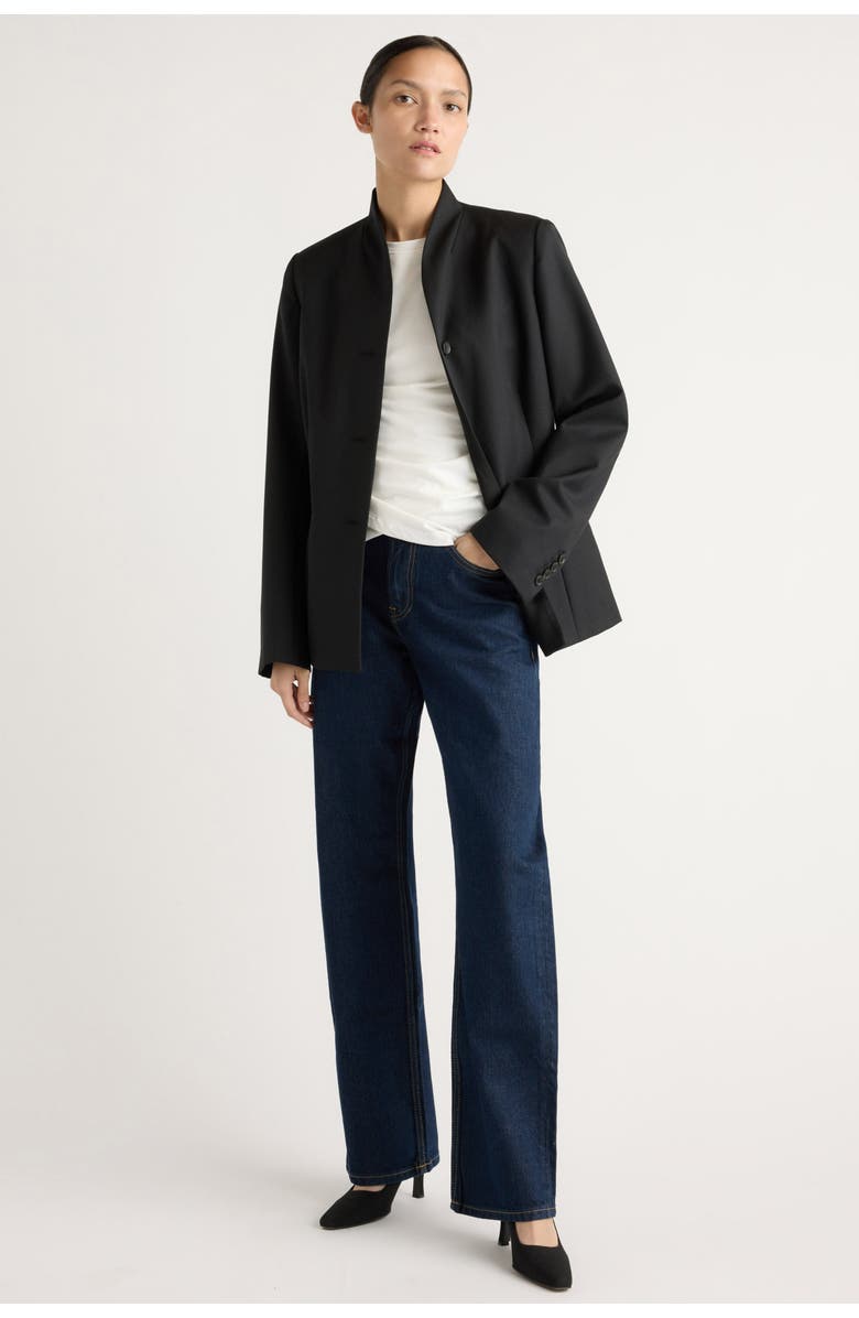 Modern Citizen Myanna Tailored Wool-Blend Blazer, Alternate, color, Black