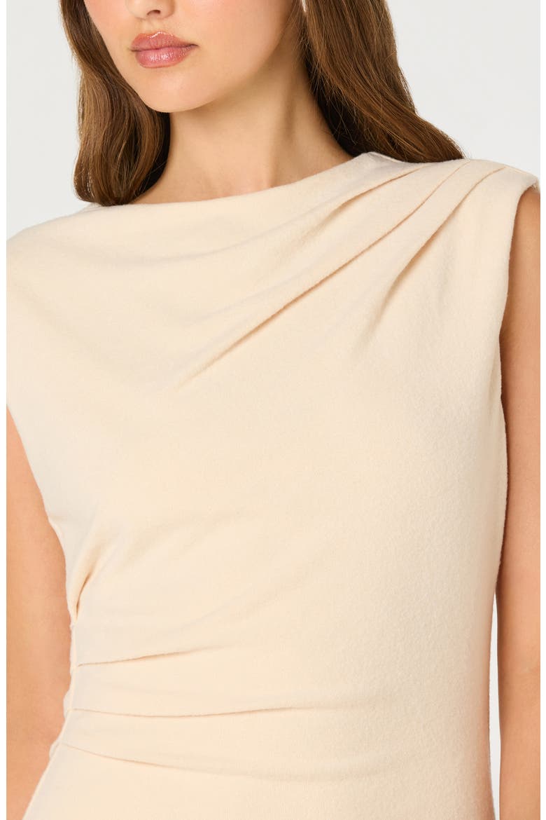 Drape Sleeveless Midi Dress, Alternate, color, BUTTERCREAM