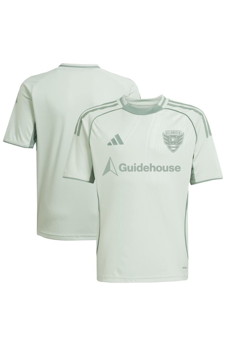 adidas Youth adidas Light Green D.C. United 2025 One Planet Pre-Match Top, Main, color, 