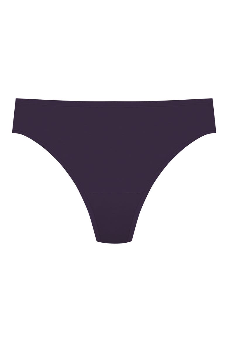 Bliss Bare Stretch Cotton Thong, Alternate, color, PURPLE DSK