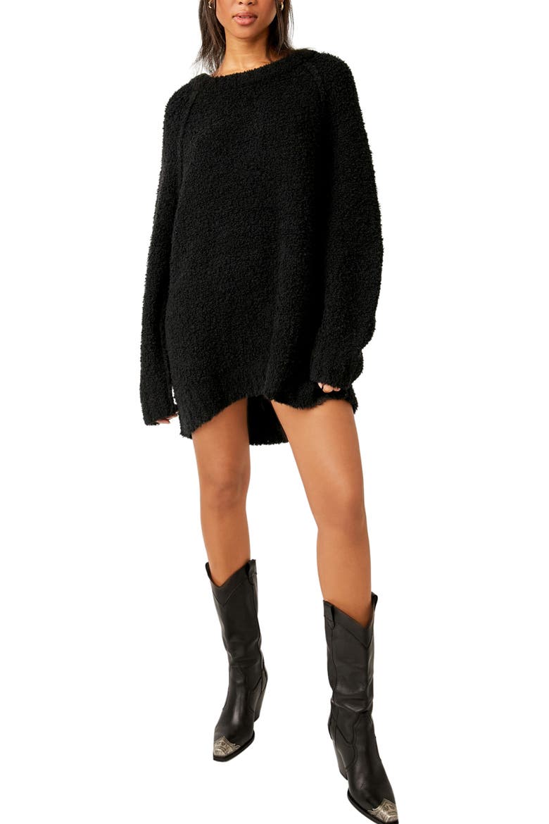 Teddy Sweater Tunic, Alternate, color, BLACK