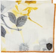 CLIFTON WILSON Floral Linen Pocket Square