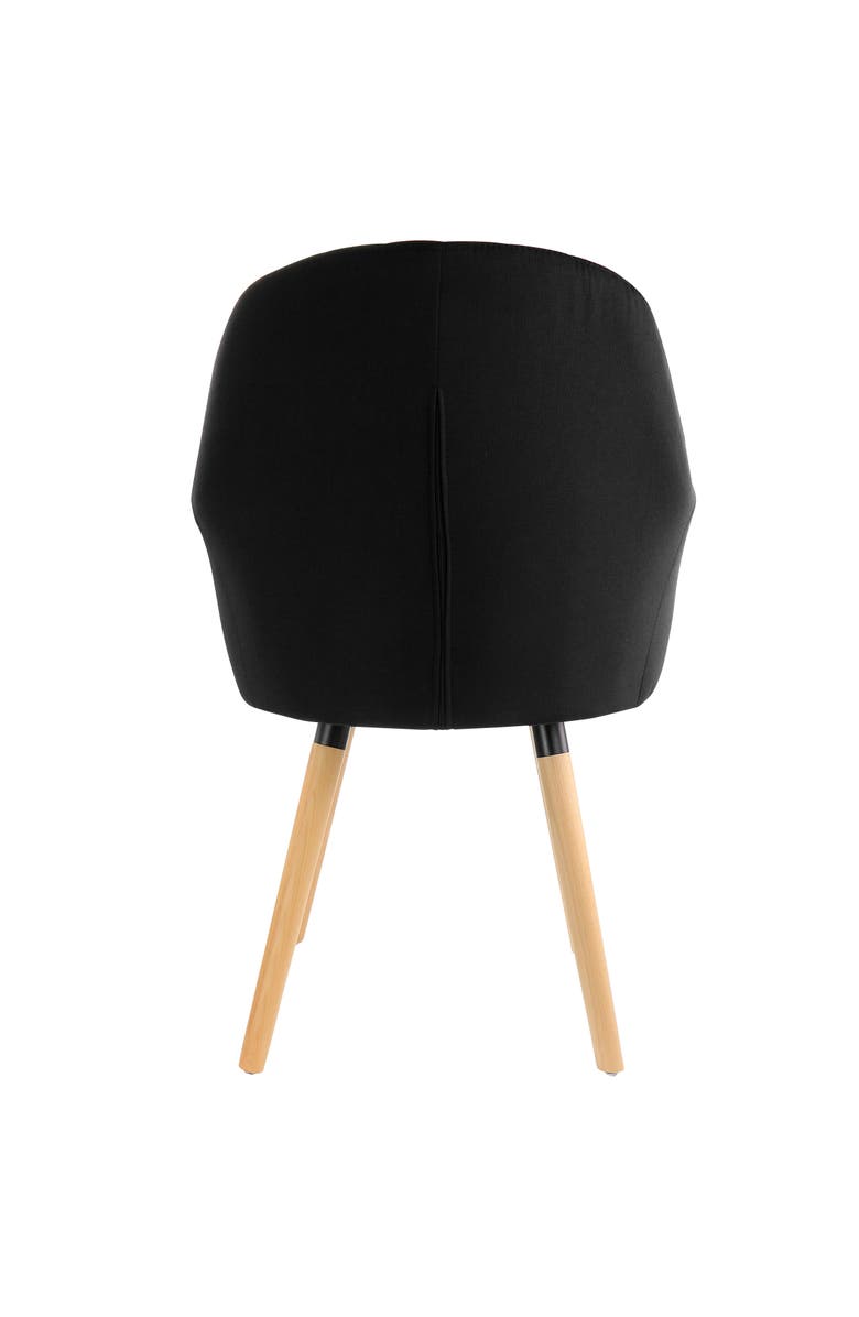 Elama 2 Piece Fabric Tufted Chair with Wooden Legs, Alternate, color, Black