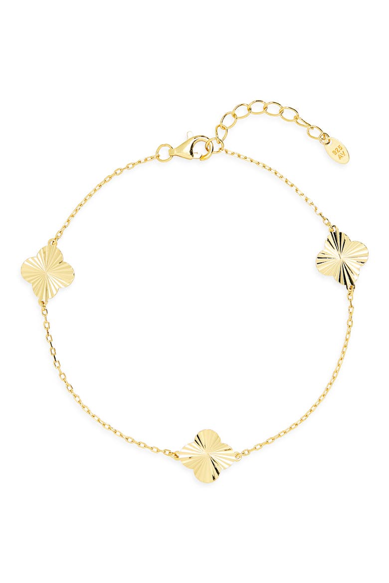 Clover Station Bracelet, Alternate, color, GOLD