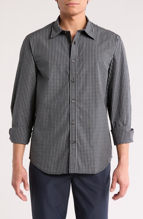 York Gingham Cotton Button Up Shirt