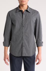 James Campbell York Gingham Cotton Button Up Shirt