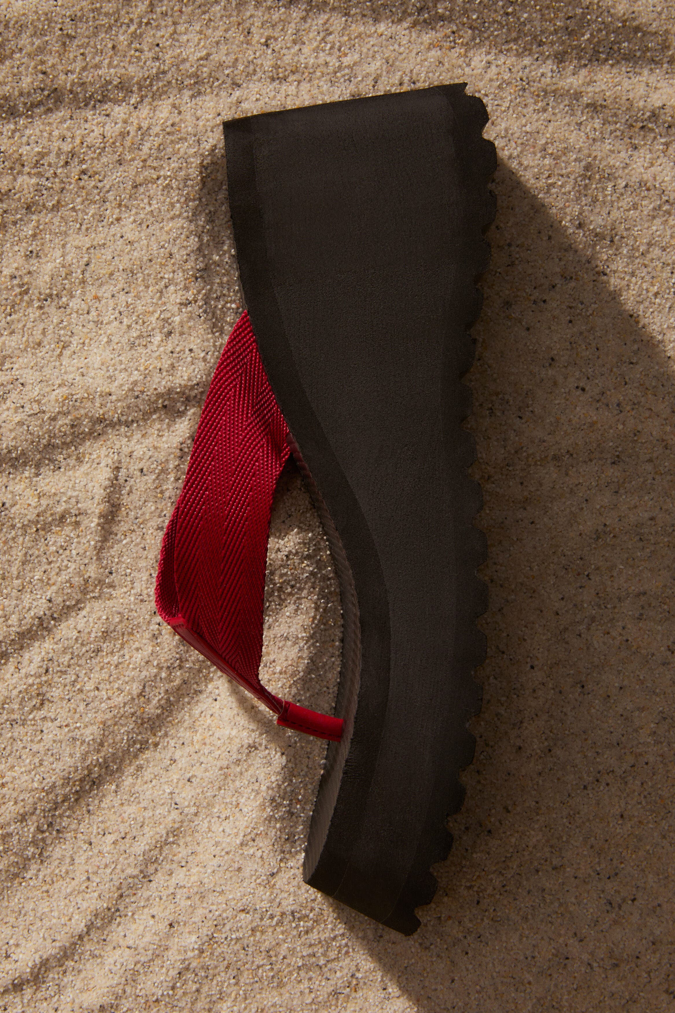 H&M Wedge-heeled Flip-flops, Alternate, color, Red/Black