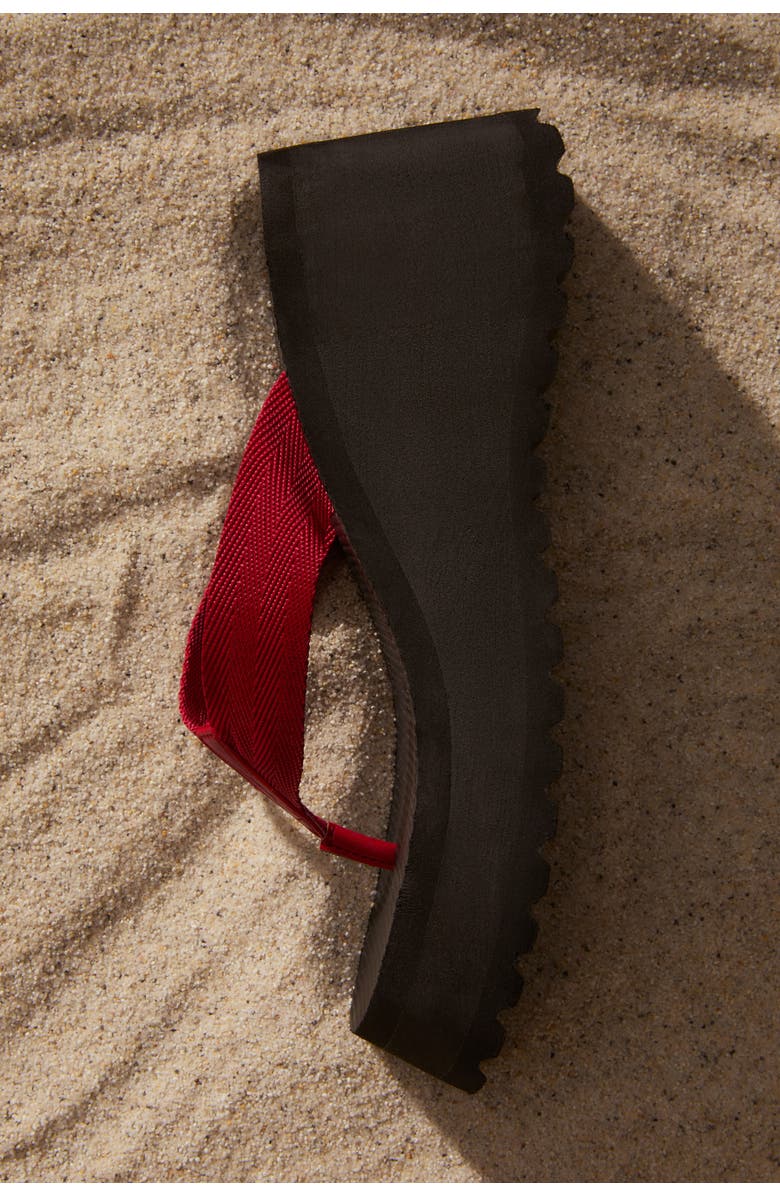 H&M Wedge-heeled Flip-flops, Alternate, color, Red/Black